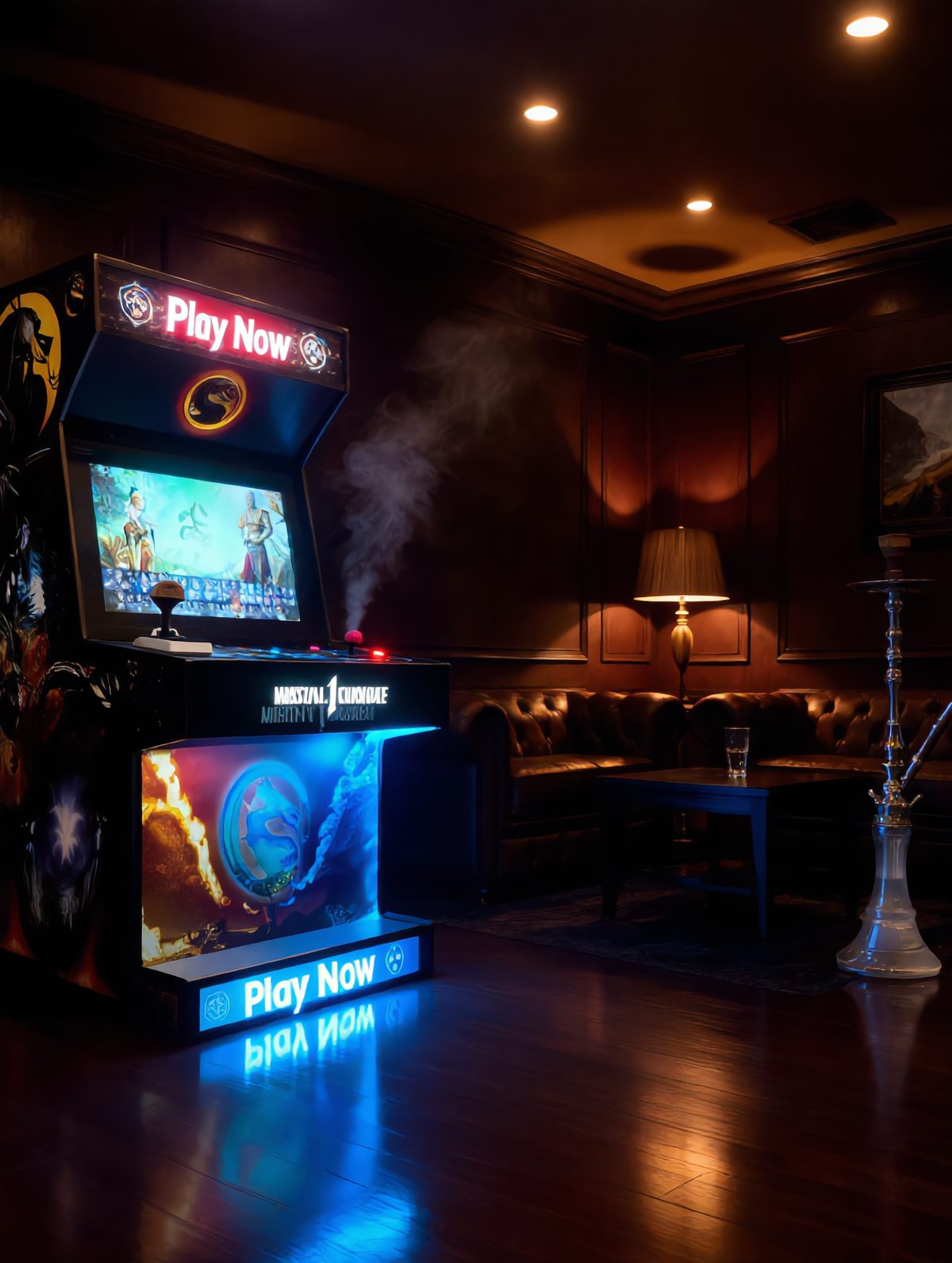 Автомат в VIP-лаундже с кожаным диваном